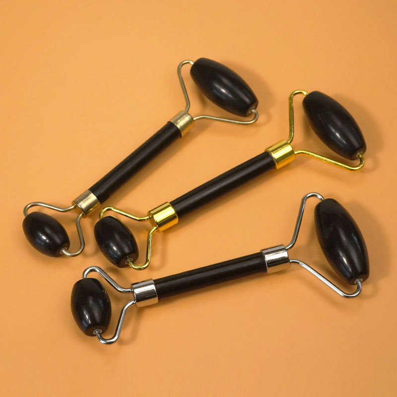 Cross-border supply black obsidian scraping plate jade roller manufacturer facial beauty handheld eye face massager