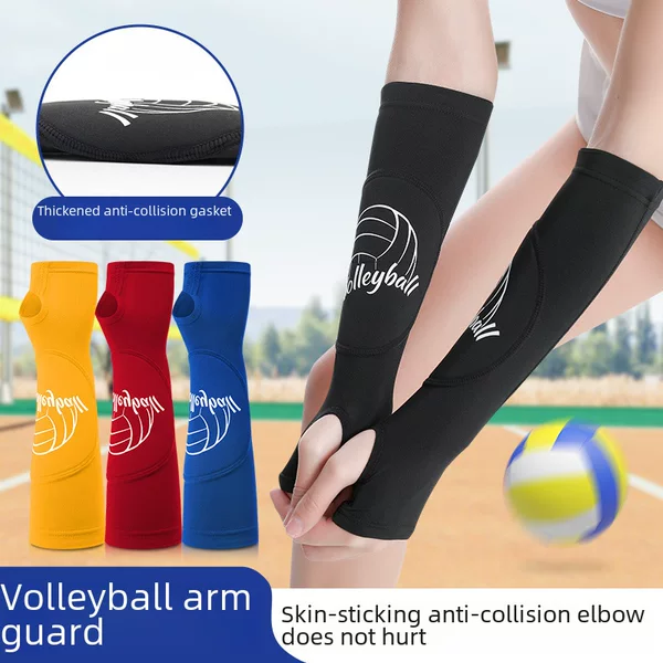 Summer men's and women's volleyball arm guard wrist tennis basketball training anti-collision pressure breathable cover finger lengthened sports elbow guard