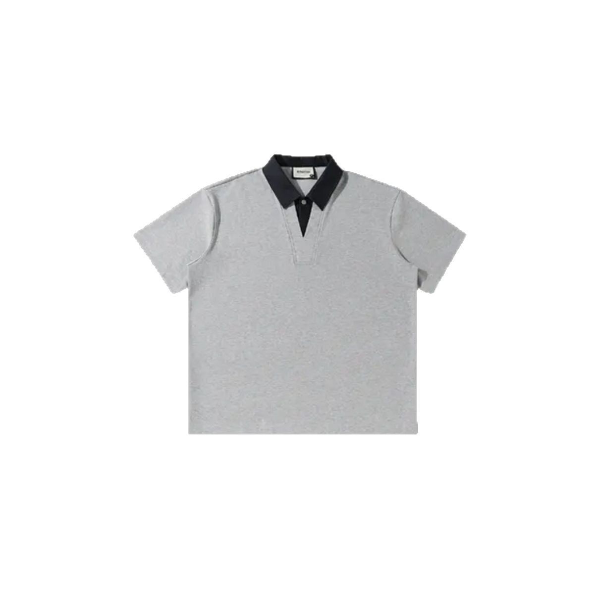 Mingshi Light Luxury Didi Xiaoxin-National Tide Cool Tela Color de contraste Cuello de mezclilla Polo Diseño Top de lujo ligero