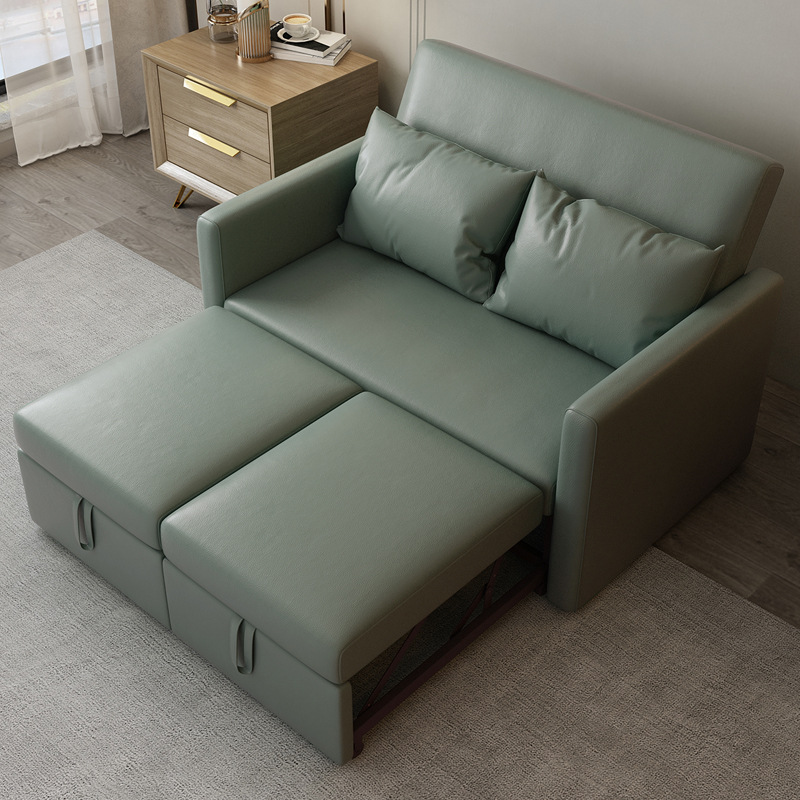 Sofá cama plegable doble doble multifuncional sala de estar pequeña casa de alquiler de tecnología económica tela sofá cama