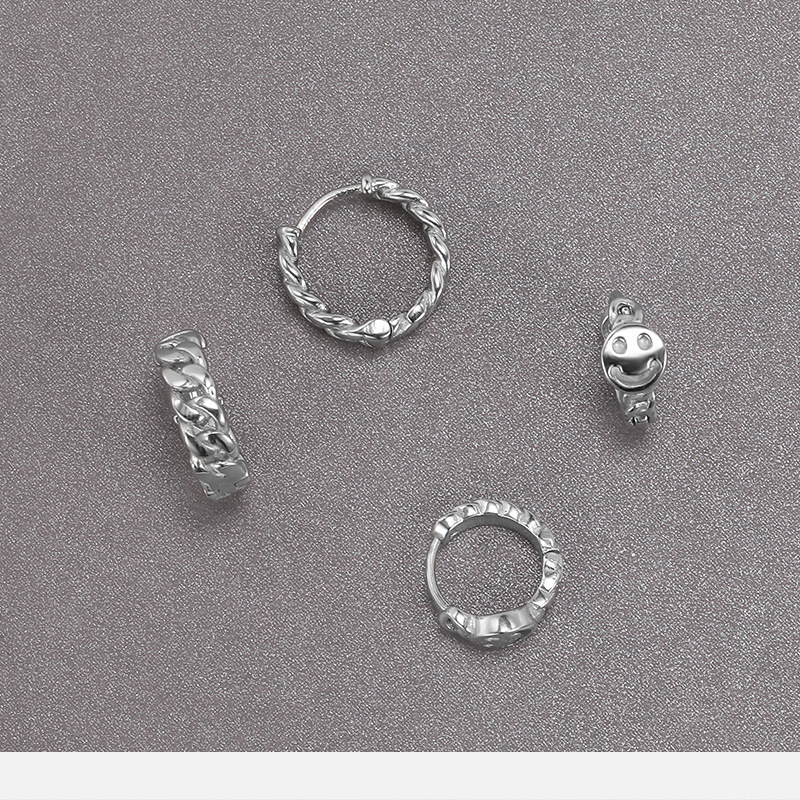 Silver pointed spike labret stud material detail