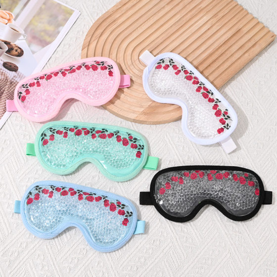 Cross-border ice eye mask rose printing gel eye mask cold and hot ice compress postoperative sleep fatigue wholesale