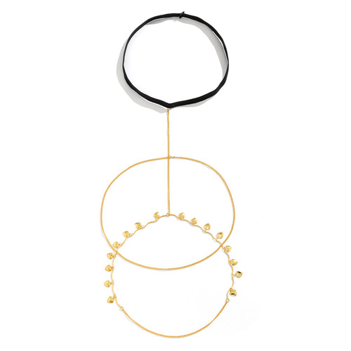 European and American Cross-Border Jewelry: Sexy Beach Tassel Heart-Shaped Body Chain for Women – Simple Double-Layer Elastic Thigh Chain