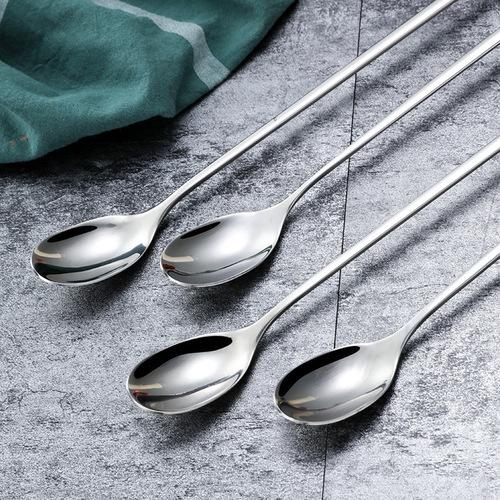 304 stainless steel long handle mixing spoon small spoon seasoning coffee spoon extended spoon dessert milk tea stirring stick
