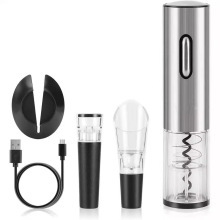 礼盒装不锈钢电动红酒开瓶器四件套葡萄酒酒具开瓶器套装 亚马逊