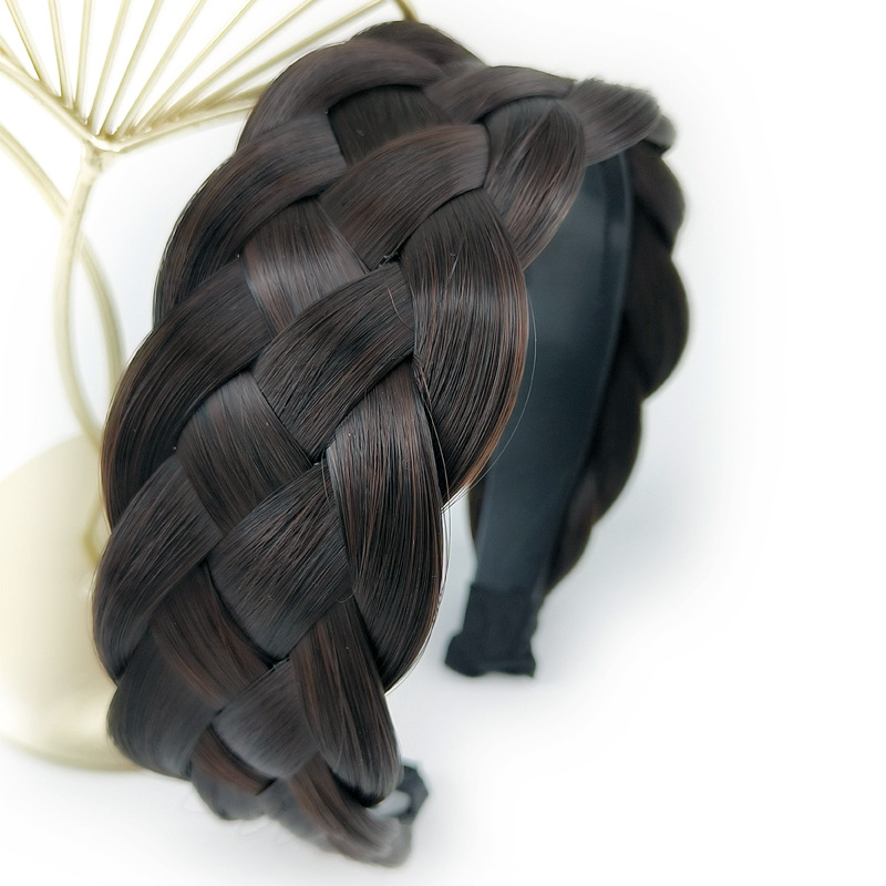 Peluca de diadema Peluca de cinco hilos trenza Twist peluca tocado cubierta de la peluca cubierta del pelo blanco horquilla superior ancho sobre