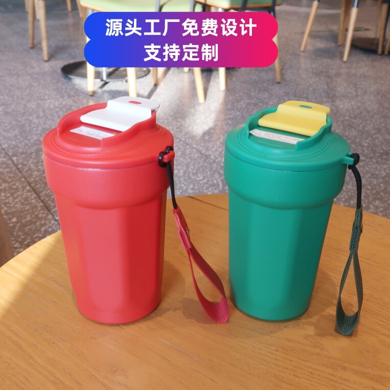 ネット赤爆型コーヒーカッププレゼント彫刻八角カップ316ステンレス保温カップ高颜値設計車載カップ|undefined