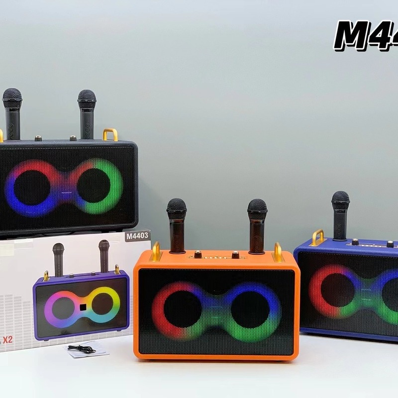 新型ダブル4インチ高級皮質k歌宝無線マイクbluetoothスピーカー屋外ポータブル大出力音響|undefined