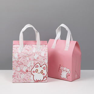 Disposable takeaway insulation bag general catering dessert cake milk tea ice cream non-woven portable packing bag wholesale