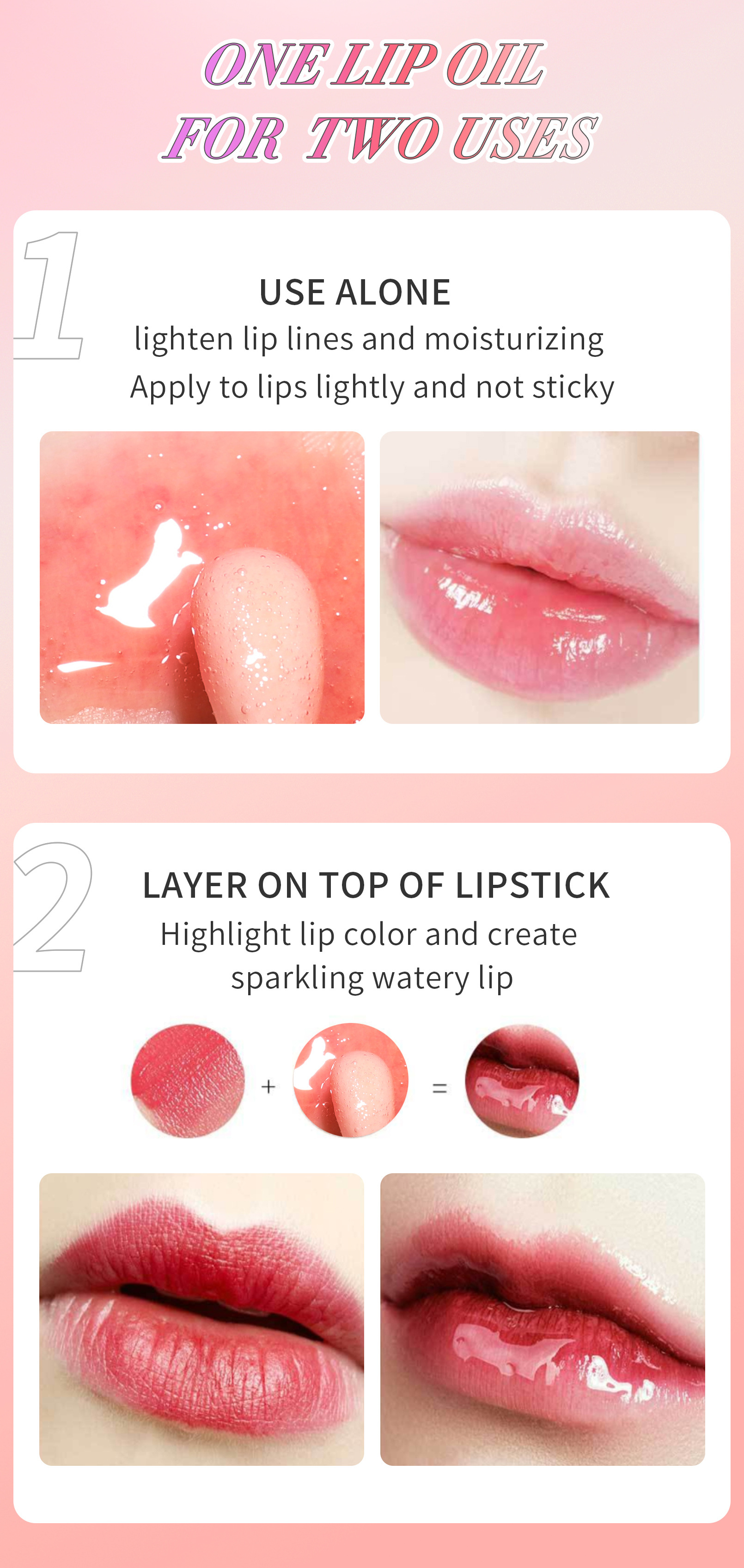 Hellokiss LIP OIL Moisturizing and Nourishing Mirror Water GLOW Lip Lotion Cross-border Makeup undefined