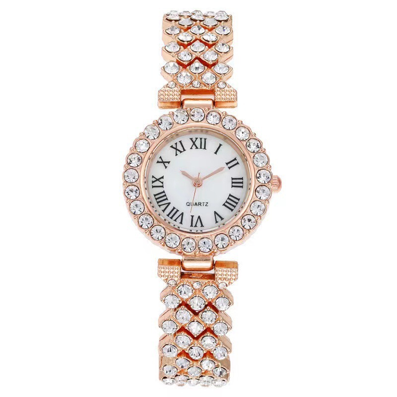 Fashionable and Luxurious Goddess Diamond Watch with Starry Sky, High-End Diamond-Encrusted Quartz Wrist Watch, Fashionable and Versatile Roman Watch