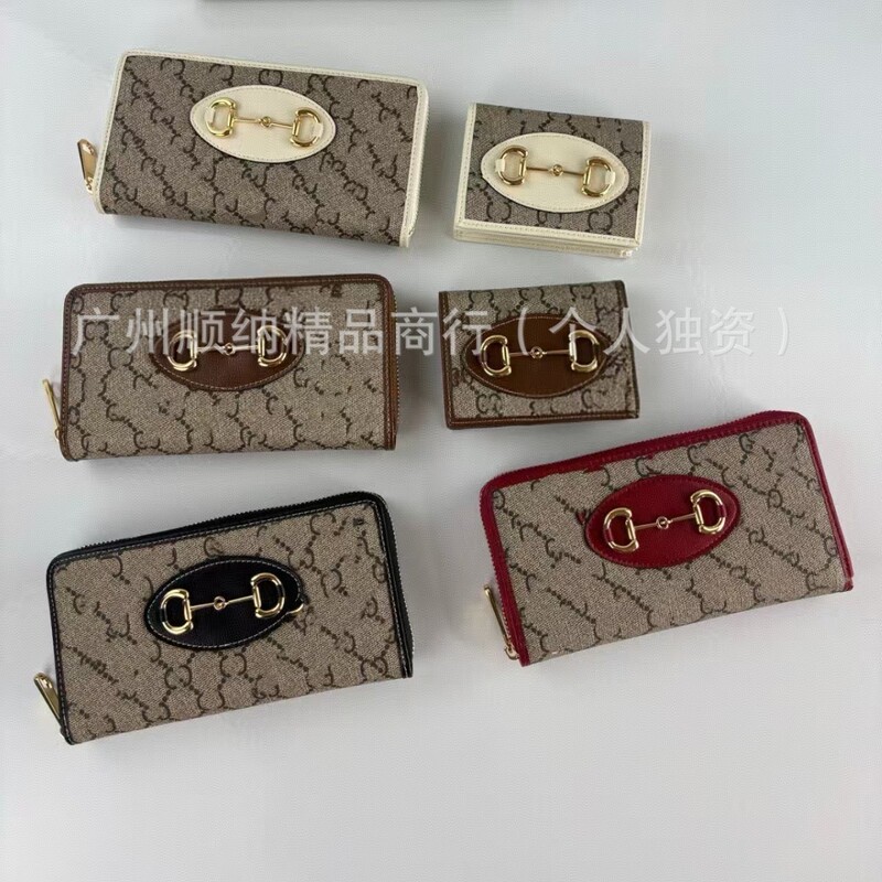 New g Family Retro 1955 Horsebit Chain Wallet Women's Handbag Large Capacity Card Holder Long Wallet