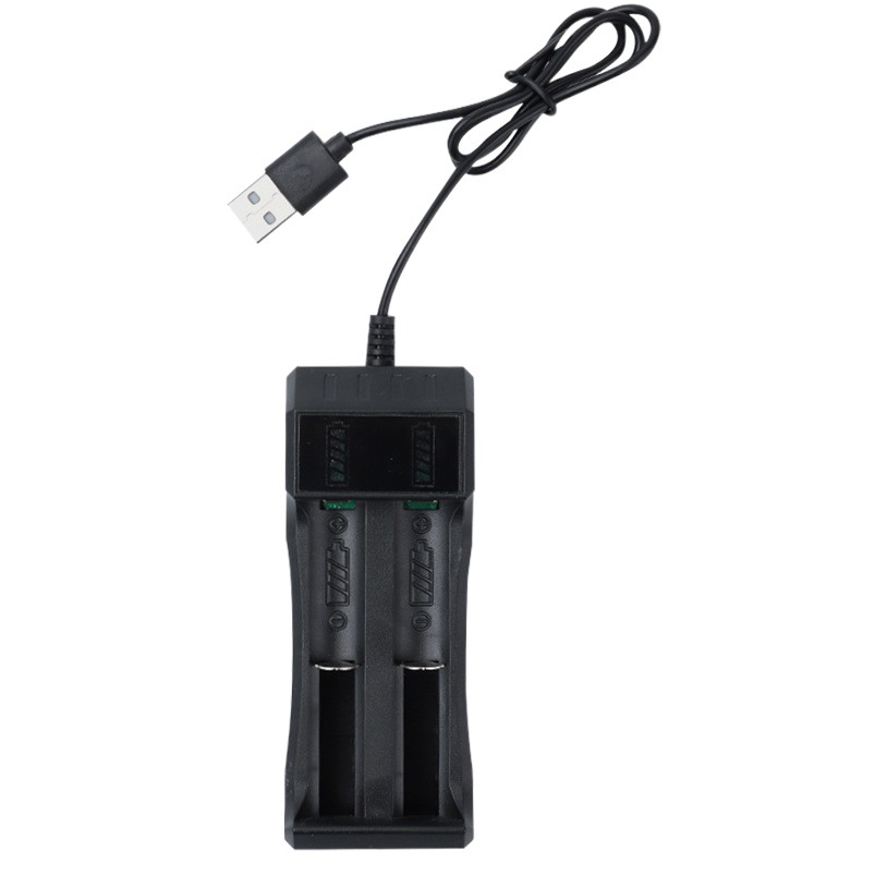 18650 black charger two slot USB charger 14500 Lithium Battery Charger full self stop wholesale