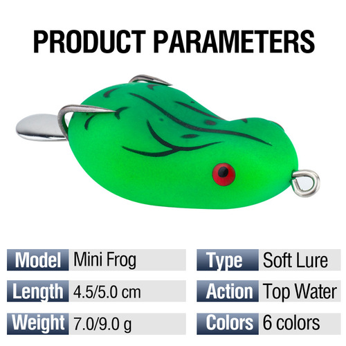 Luya bionic thunder frog modified fake bait to hit black fish bait with sequin double hook soft frog 6 color bait matte rabbit frog