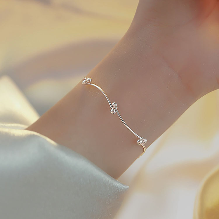 Bracciale Sunrise Bead Knot da donna, design di nicchia Ins, stile semplice e minimalista, nuovo modello 2022, gioiello dell'amicizia_voghion.com