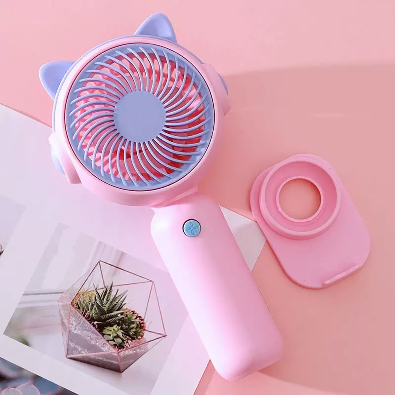 Mini ventilador portátil de color macarron con base, carga usb, pequeño ventilador de escritorio portátil regalo de verano image 19