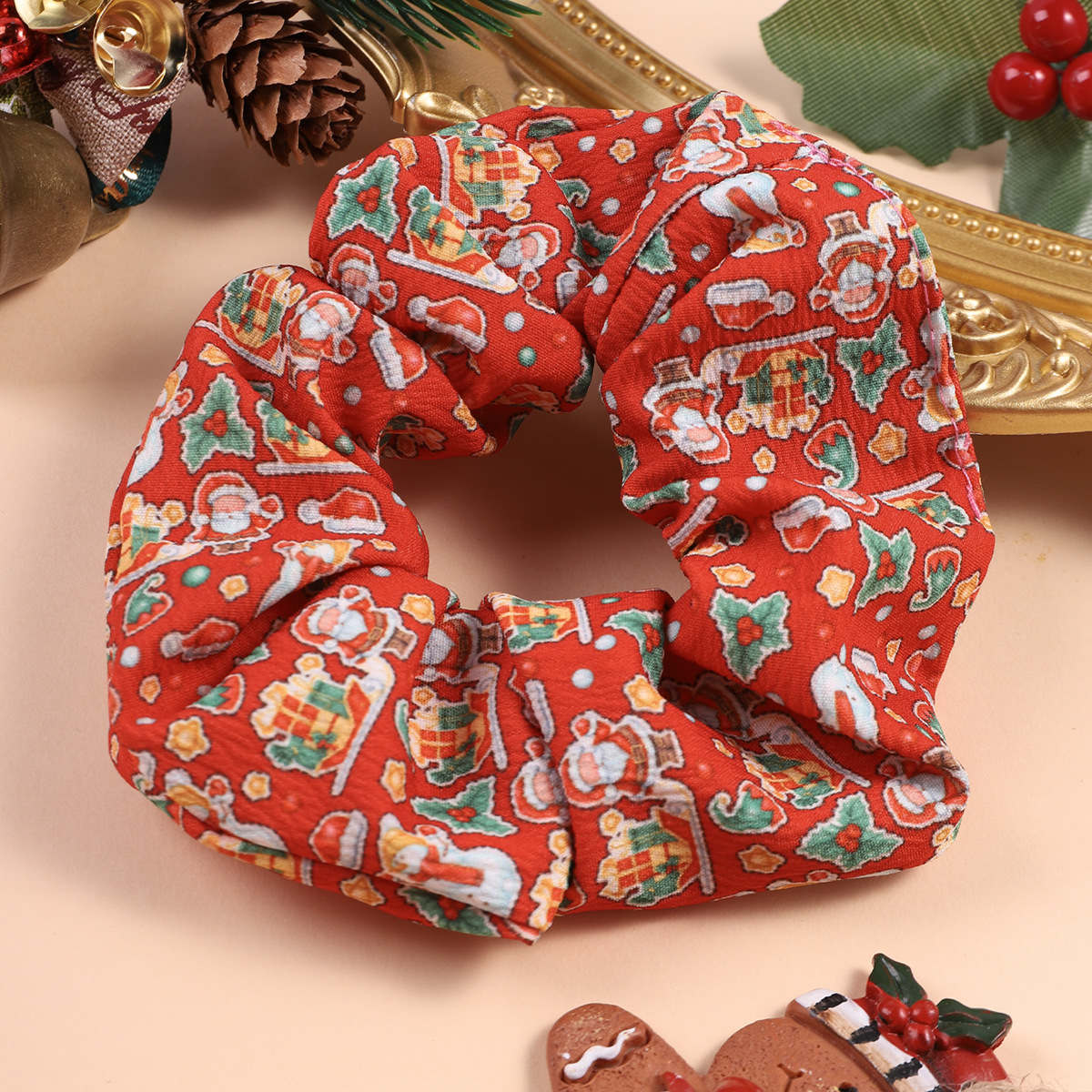 30g Weight Hair Tie Hair Accessories Type 1 Piece Quantity Holiday, Daily Occasion Christmas Festival Halloween Pattern, Christmas Tree Pattern Women's Gender Simple Style Style Christmas Simple Style Women's Halloween Pattern Christmas Tree Hair Tie 5
