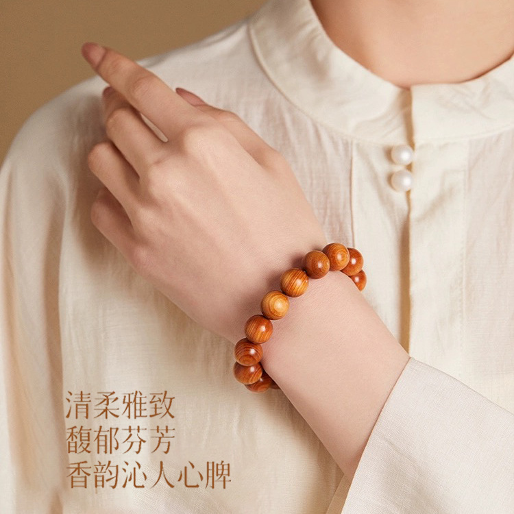 Taihang Thuja Bracelet Aged High-Oil Single-Circle Horizontal Stripe Translucent Prayer Beads Buddhist Beads 0.6m Wholesale High-Oil Translucent Bracelet 3