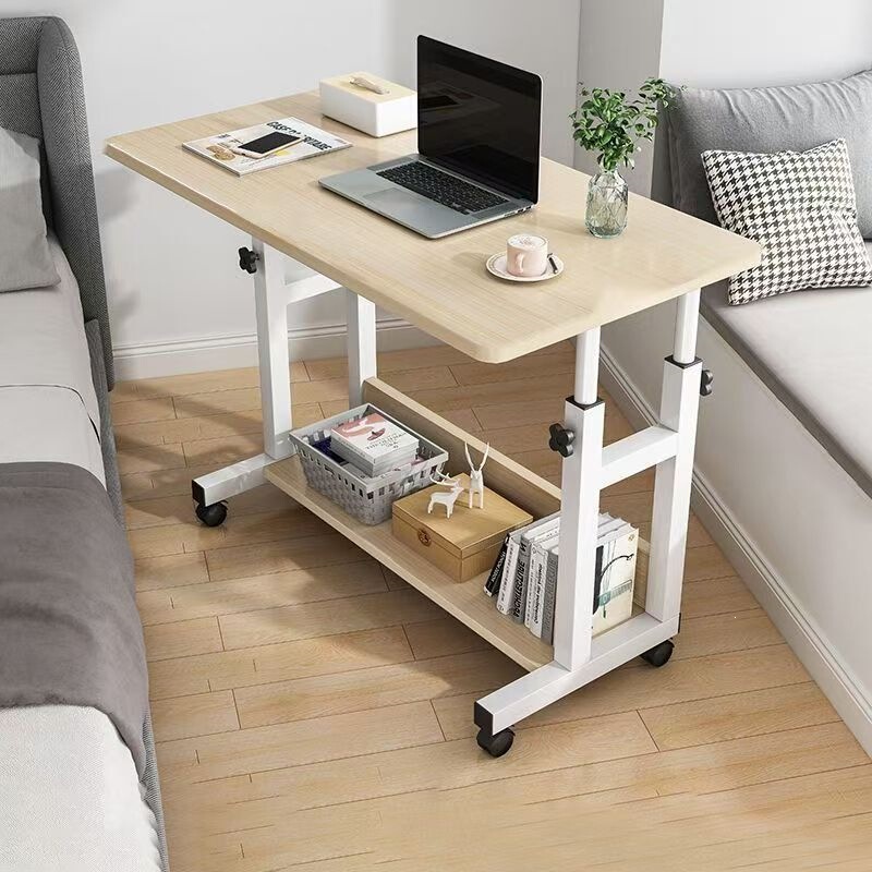 Bedside Table, Movable Simple Small Table for Home Use, Bedroom, Student Simple Desk, Dormitory Adjustable Lazy Computer Desk