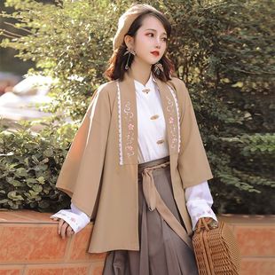 [Mountain Deer] Original and Improved Hanfu Women's Han Element Collar Shirt Ming-made Daily Joker Mid-length Skirt Spring and Autumn