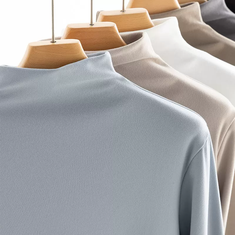 加工定制贴牌打底衫女内搭圆领上衣长袖T恤修身半高领休闲针织衫