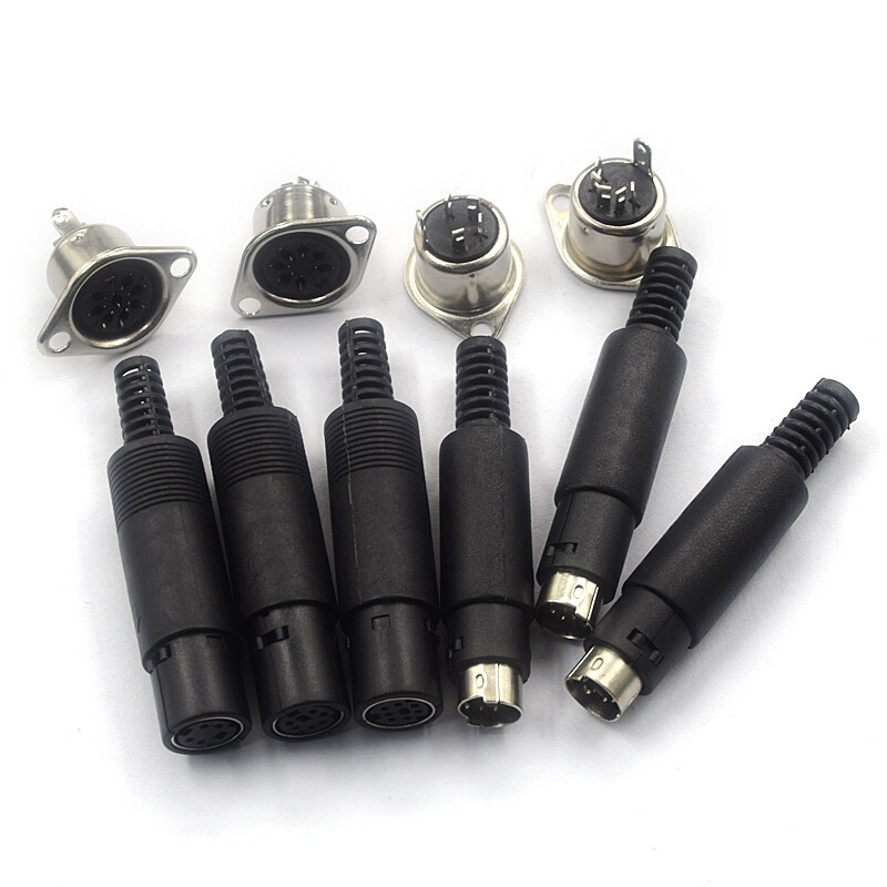 Mini Din3/4/5/6/7/8 Core Welding Wire S Terminal Computer Keyboard Socket Plug Ps2 Male Assembled Type