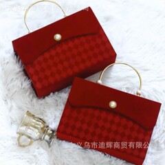 丝绒翻盖结婚喜糖盒空盒伴娘伴手礼盒送礼节日礼盒婚庆喜糖盒送礼
