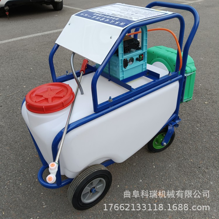 75L电动打药机 果园园林高压喷雾机 科瑞生产自动卷管式喷药机