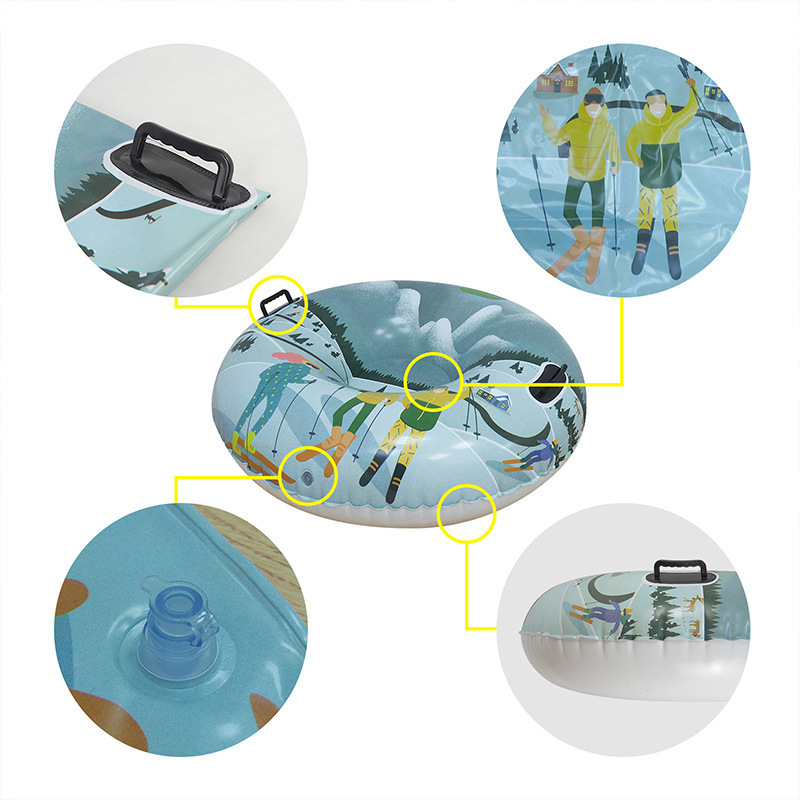 PVC耐寒耐磨材料充气滑雪板圆形滑雪圈冬季圣诞雪橇现货详情9
