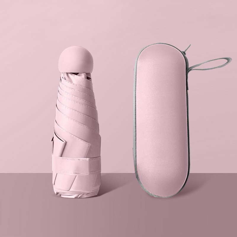 Mini plana seis paraguas de sol plegable protección solar paraguas de protección UV mujer publicidad personalizada pequeño paraguas de cápsula portátil