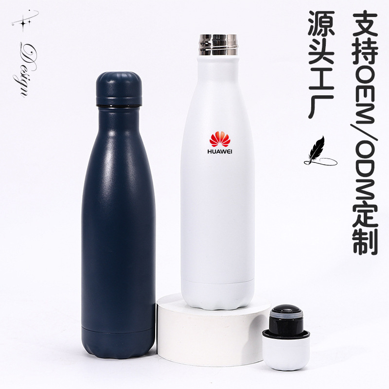 Creative solid color Coke bottle 304 stainless steel mug large capacity outdoor portable sports water bottle wholesale