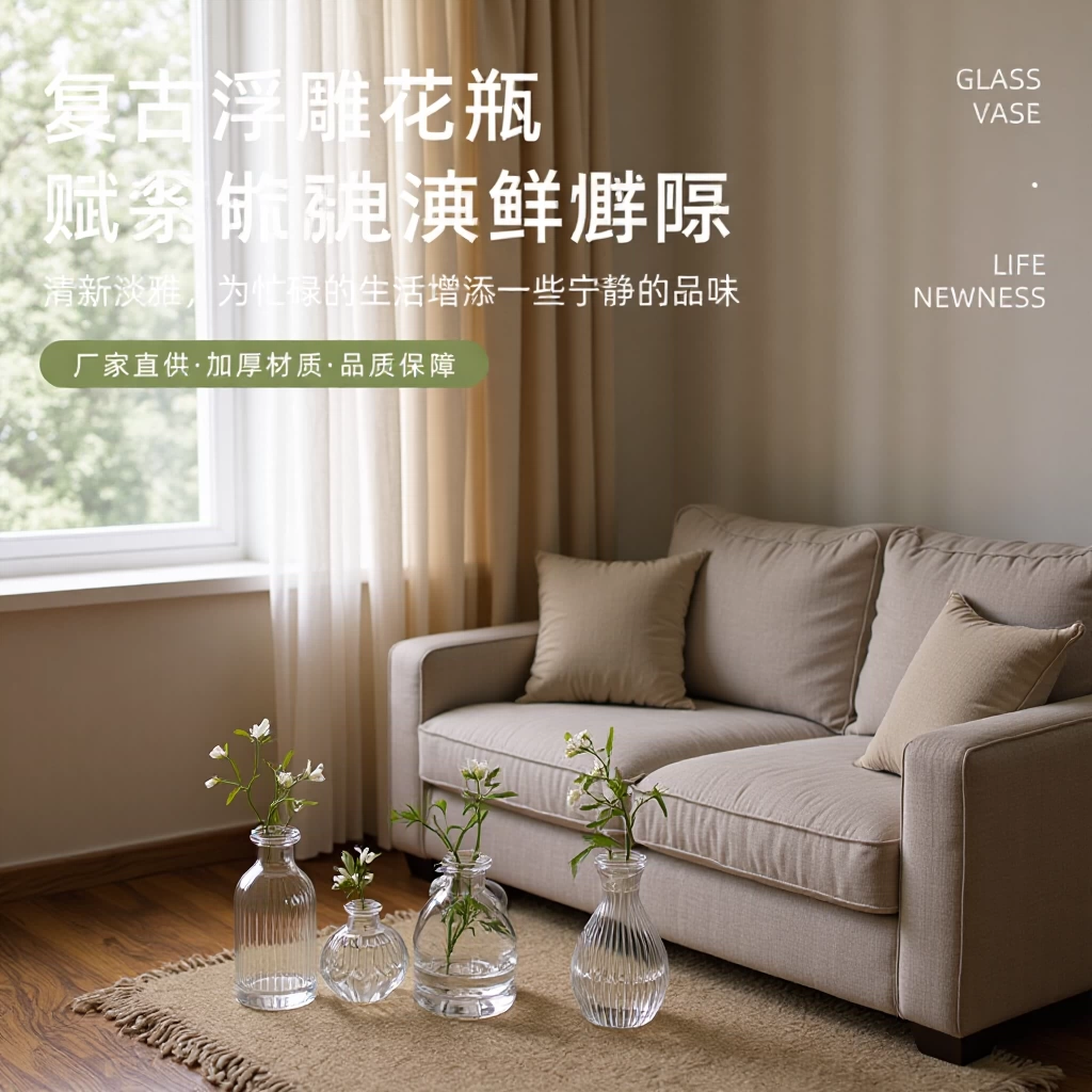 Скандинавская ретро-ваза для цветов в стиле минимализм, для гидропоники, стеклянная бутылка, французский стиль, миниатюрная маленькая ваза
