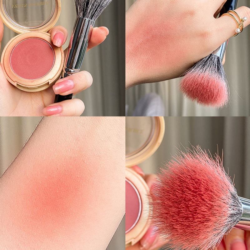 Colorful Blush Brush cepillo de maquillaje multifuncional fibra de pelo maquillaje claro de doble capa de cabeza plana de un solo cepillo de maquillaje principiante