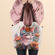 民族风大象单肩包双面刺绣提花帆布包精致木扣时尚旅游斜挎包批发