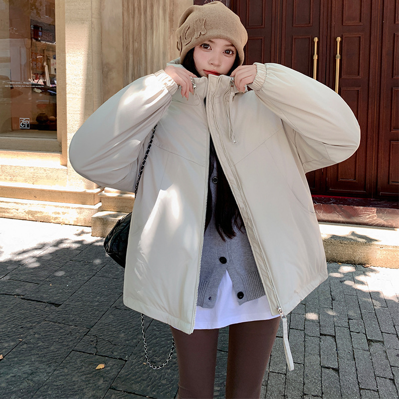 工装时尚连帽羽绒棉服女2025冬季新款洋气棉衣外套棉袄女装冲锋衣|undefined