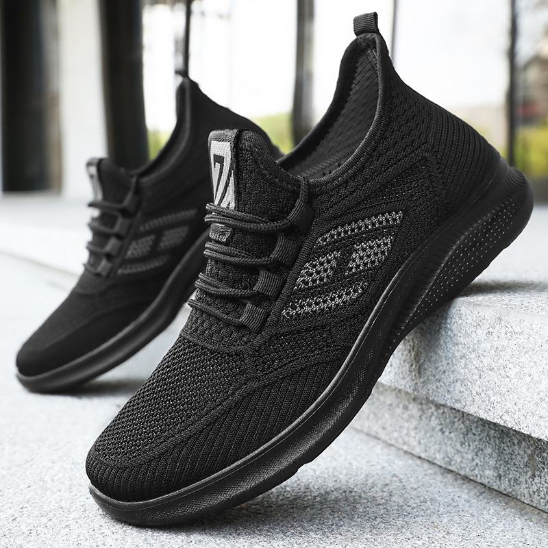 men‘s shoes sneaker summer breathable mesh surface shoes not smelly feet flying woven shoes soft bottom casual shoes fashion trendy running shoes