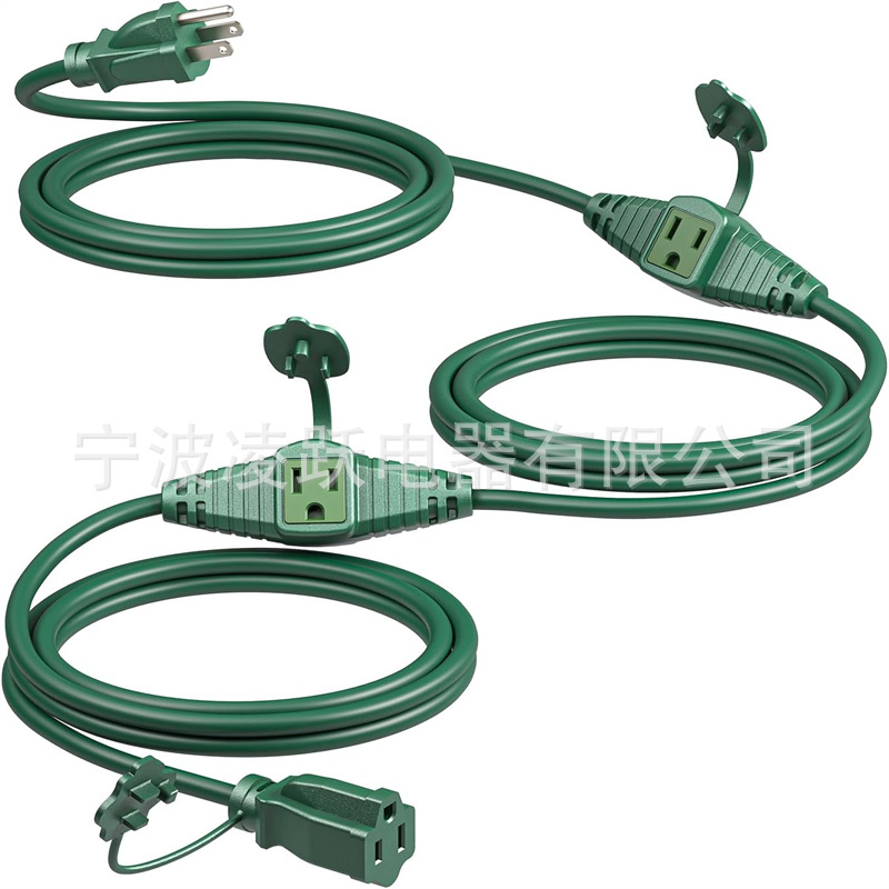 12/3 防水重型带照明指示灯端 12规格 3 爪,外部弹性耐寒长电源线