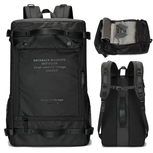 60L large-capacity expandable travel backpack, multifunctional hand-held crossbody backpack, carry-on bag for short trips