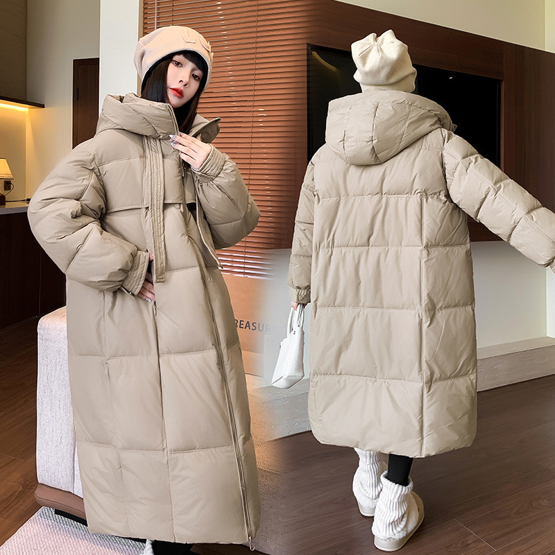 2025 invierno de nuevo algodón chaqueta de algodón para damas largo y grueso chaqueta de algodón suelta a prueba de frío chaqueta de algodón de pan caliente
