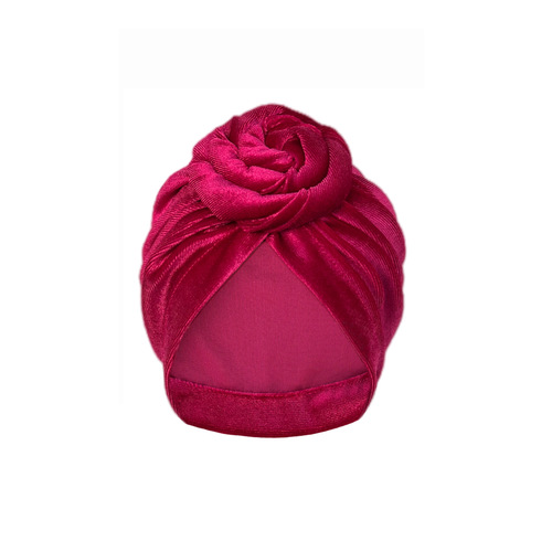 Velvet Flower Wrap Headscarf Cap New Style Twisted Flower Hat Fashion Versatile European and American Headscarf Warm Therapeutic Hat