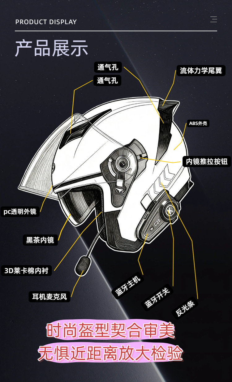 3C Certified Electric Vehicle Helmet for Men and Women, Universal for All Seasons, Winter Warm Battery Motorcycle Half Helmet