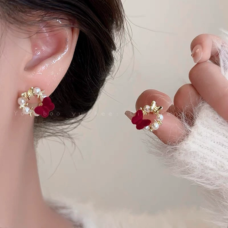 Asymmetrical Earrings, European Style for Elderly, Christmas Motifs, Lightweight 10 cm
