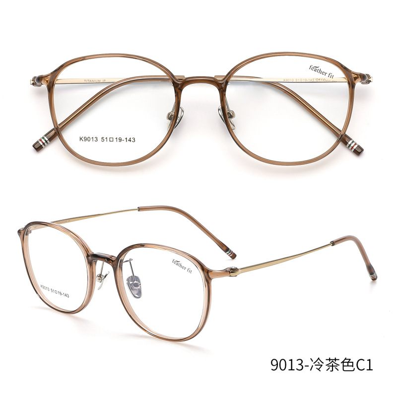 香港風純チタンメガネフレーム超軽量女性用7g丹陽ネット人気メガネフレーム卸売L9113ノーメイク近視メガネ|undefined