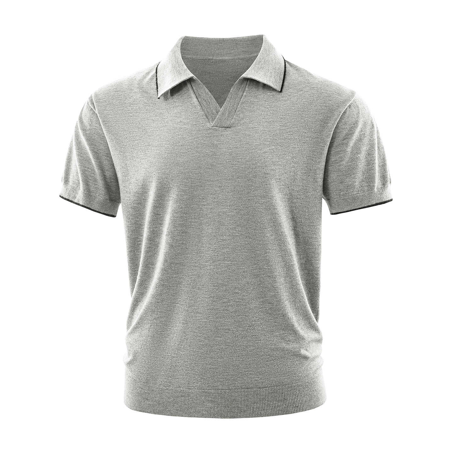 ZF8110-D复古拼色翻领OLO衫男夏季薄款休闲针织短袖T恤上衣，男装针织衫/毛衣，星座614