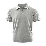 ZF8110-D复古拼色翻领OLO衫男夏季薄款休闲针织短袖T恤上衣，男装针织衫/毛衣，星座614