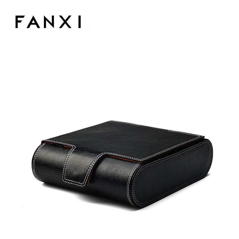 FANXI nuevo reloj de seis dígitos bolsa de almacenamiento Negro reloj de viaje portátil caja de almacenamiento