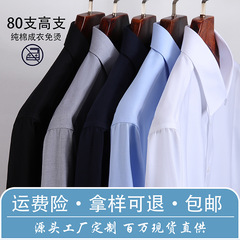 80本のDP成衣無料純綿純色魯泰シャツ男性ビジネス高級感長袖春秋シャツ