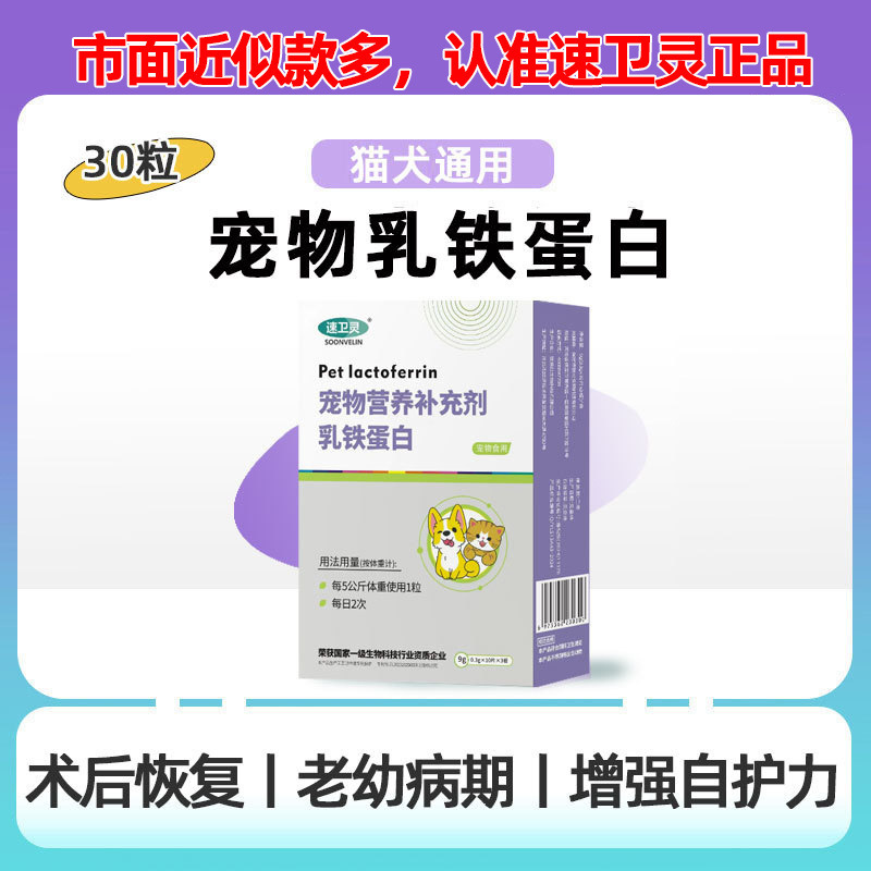 Lactoferrin Tablets and Non-Powder Capsules for Pet Cats and Dogs to Increase Self-Protection, Nutritional Supplements for Kittens and Puppies
