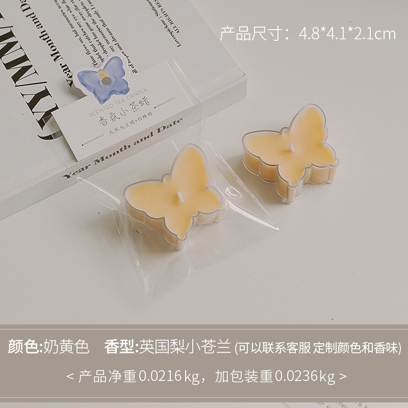 Regalos de mano creativos hechos a mano pequeños regalos de cera de té atmósfera decoración mariposa colorida forma de cera de banana al por mayor