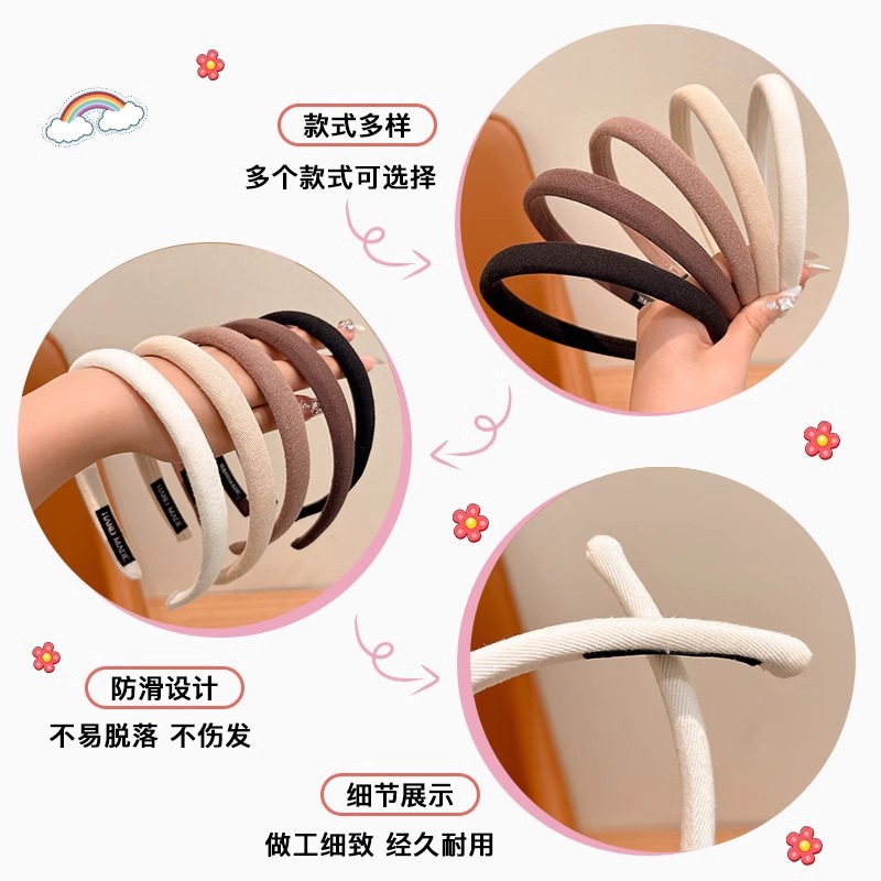 Niños de color café leche no estrangular esponja correa de cabello otoño y invierno nuevo tipo de niña correa de cabello de presión delgada correa de cabello cabeza alta
